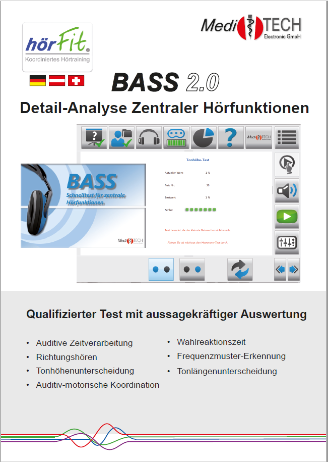 Flyer BASS 2.0 "Detailed analysis of central hearing functions"