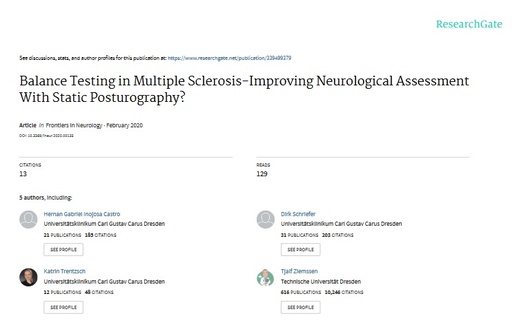 Balance Testing in Multiple Sclerosis-Improving Neurological Assessment With Static Posturography?