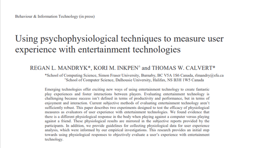 Using psychophysiological techniques to measure user experience with entertainment technologies